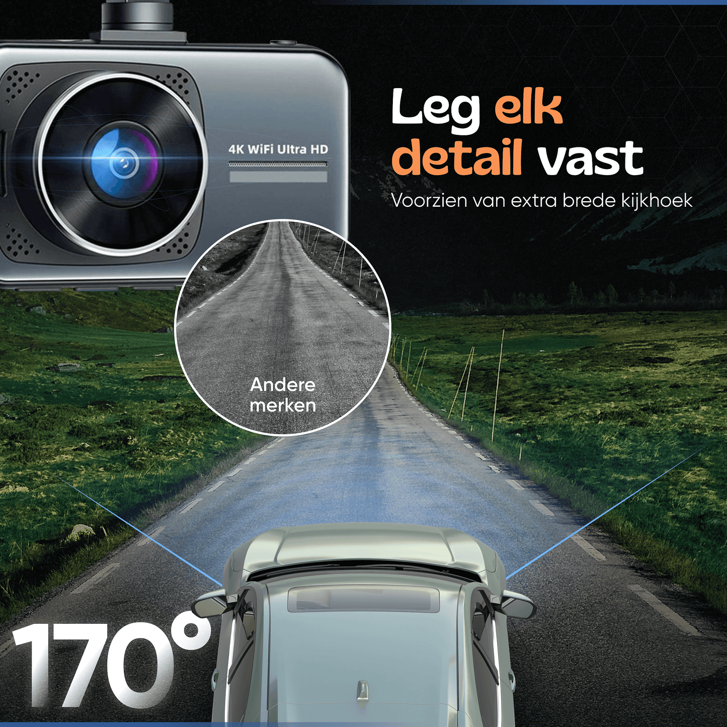 Camigoo® Dashcam voor Auto Voor en Achter D1 Pro - Ultra 4K & Full HD