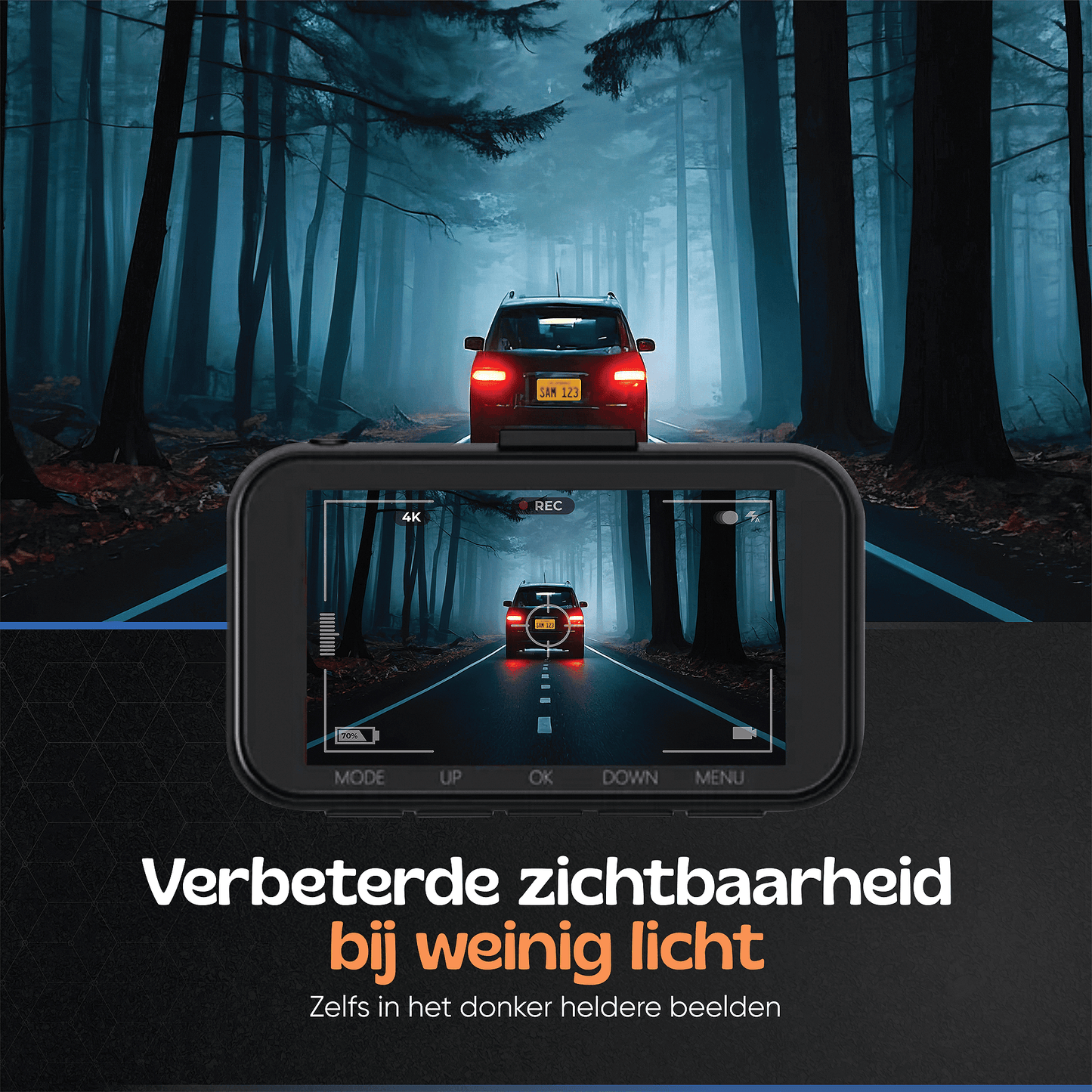 Camigoo® Dashcam voor Auto Voor en Achter D1 Pro - Ultra 4K & Full HD