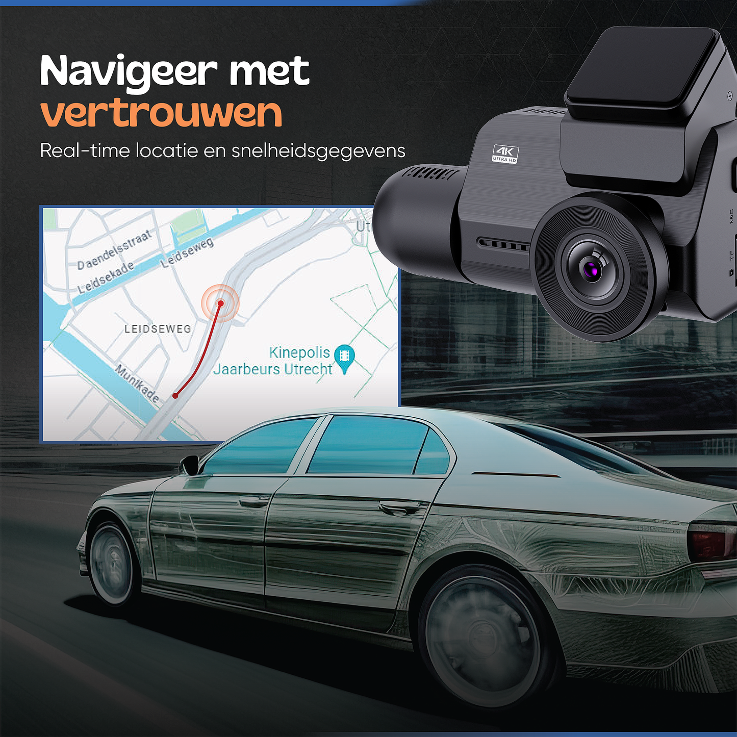 Camigoo® M800 Pro Dashcam voor Auto - Voor, Achter & Binnenkant – Ultra 4K, 2K & Full HD