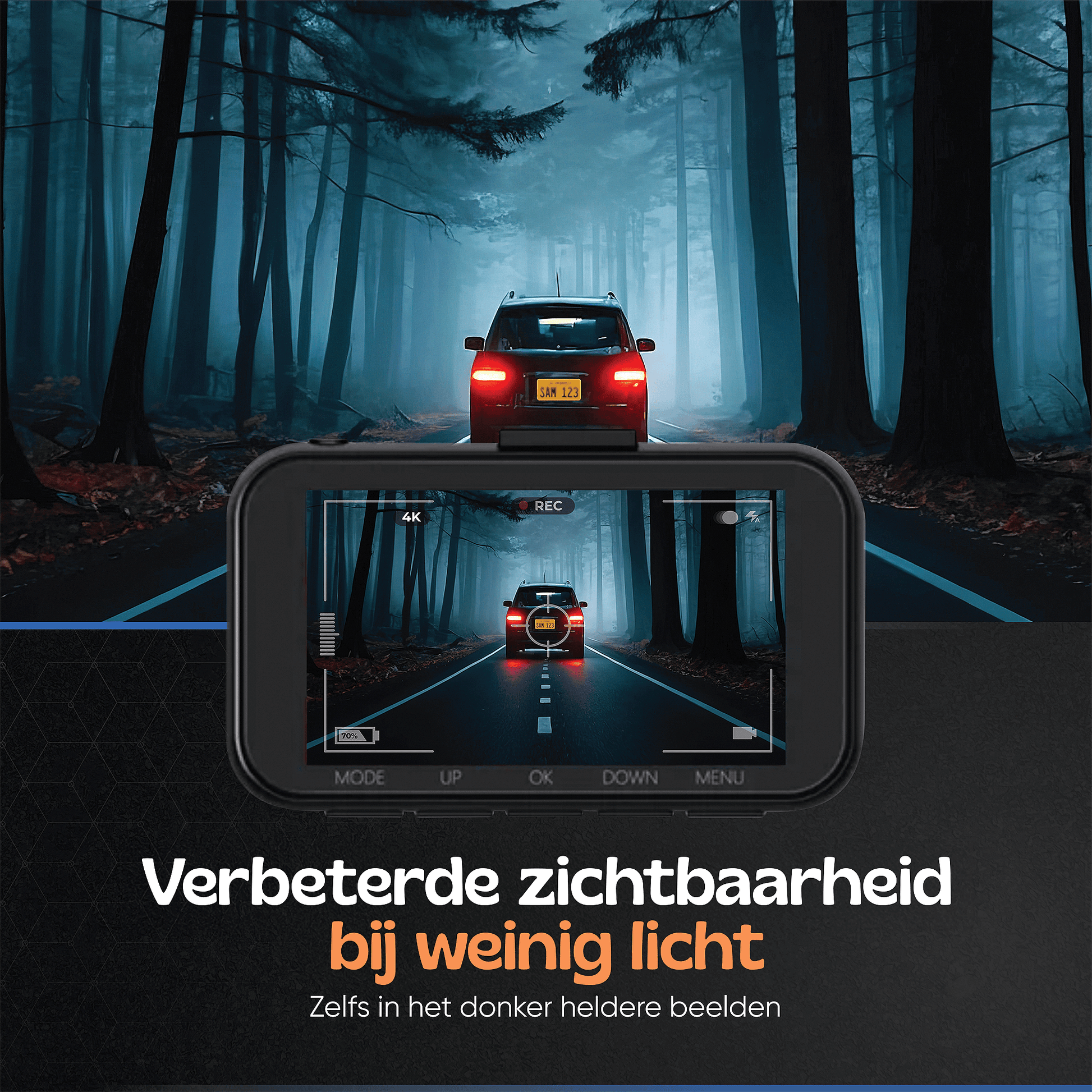 Camigoo® Dashcam voor Auto Voor en Achter D1 Pro - Ultra 4K & Full HD