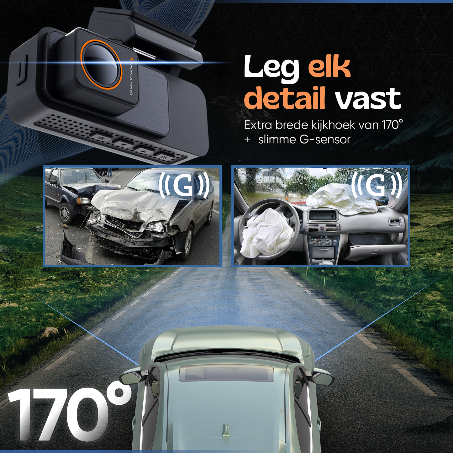 Camigoo® X30 Pro Dashcam voor Auto - Voor & Achterkant – Ultra 4K & Full HD